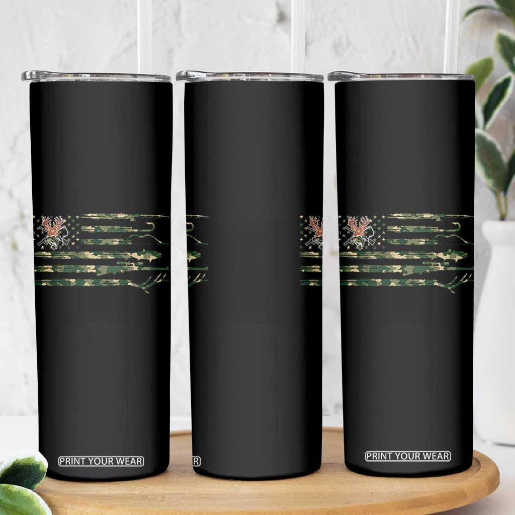 Hunting And Fishing Life Skinny Tumbler American Flag TS12 Print Your Wear