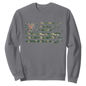 Hunting And Fishing Life Sweatshirt American Flag TS12 Charcoal Print Your Wear