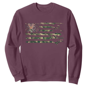 Hunting And Fishing Life Sweatshirt American Flag TS12 Maroon Print Your Wear