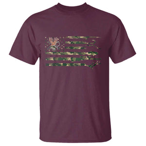 Hunting And Fishing Life T Shirt American Flag TS12 Maroon Print Your Wear