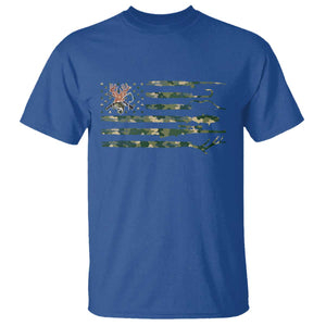 Hunting And Fishing Life T Shirt American Flag TS12 Royal Blue Print Your Wear