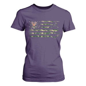Hunting And Fishing Life T Shirt For Women American Flag TS12 Purple Print Your Wear