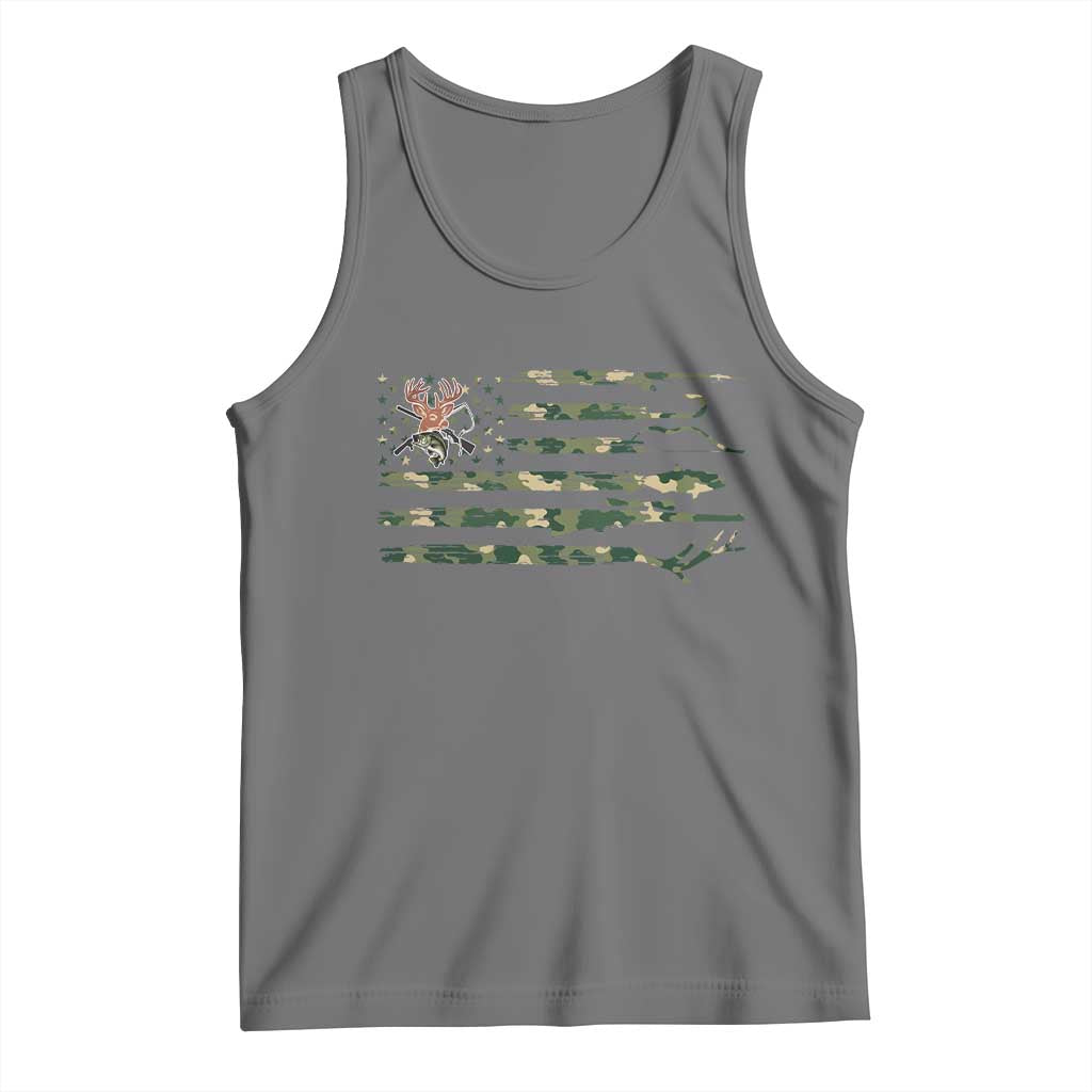 Hunting And Fishing Life Tank Top American Flag TS12 Black Heather Print Your Wear