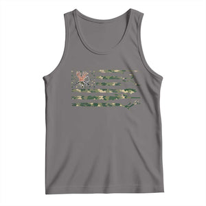 Hunting And Fishing Life Tank Top American Flag TS12 Deep Heather Print Your Wear