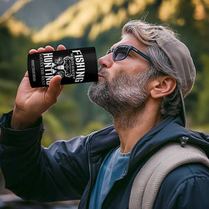 Hunter Fishermen Gifts 4 in 1 Can Cooler Tumbler Fishing Solves Half Hunting Solves The Rest TS12 Print Your Wear