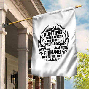 Hunter Fishermen Gifts Garden Flag Fishing And Hunting Solve My Problems TS12 Print Your Wear
