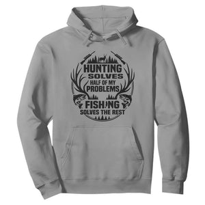 Hunter Fishermen Gifts Hoodie Fishing And Hunting Solve My Problems TS12 Sport Gray Print Your Wear
