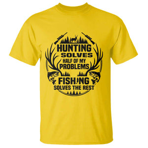 Hunter Fishermen Gifts T Shirt Fishing And Hunting Solve My Problems TS12 Daisy Print Your Wear