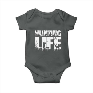 Hunting Life Baby Onesie Funny Hunter Gift TS12 Dark Heather Print Your Wear