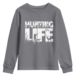 Hunting Life Youth Sweatshirt Funny Hunter Gift TS12 Charcoal Print Your Wear