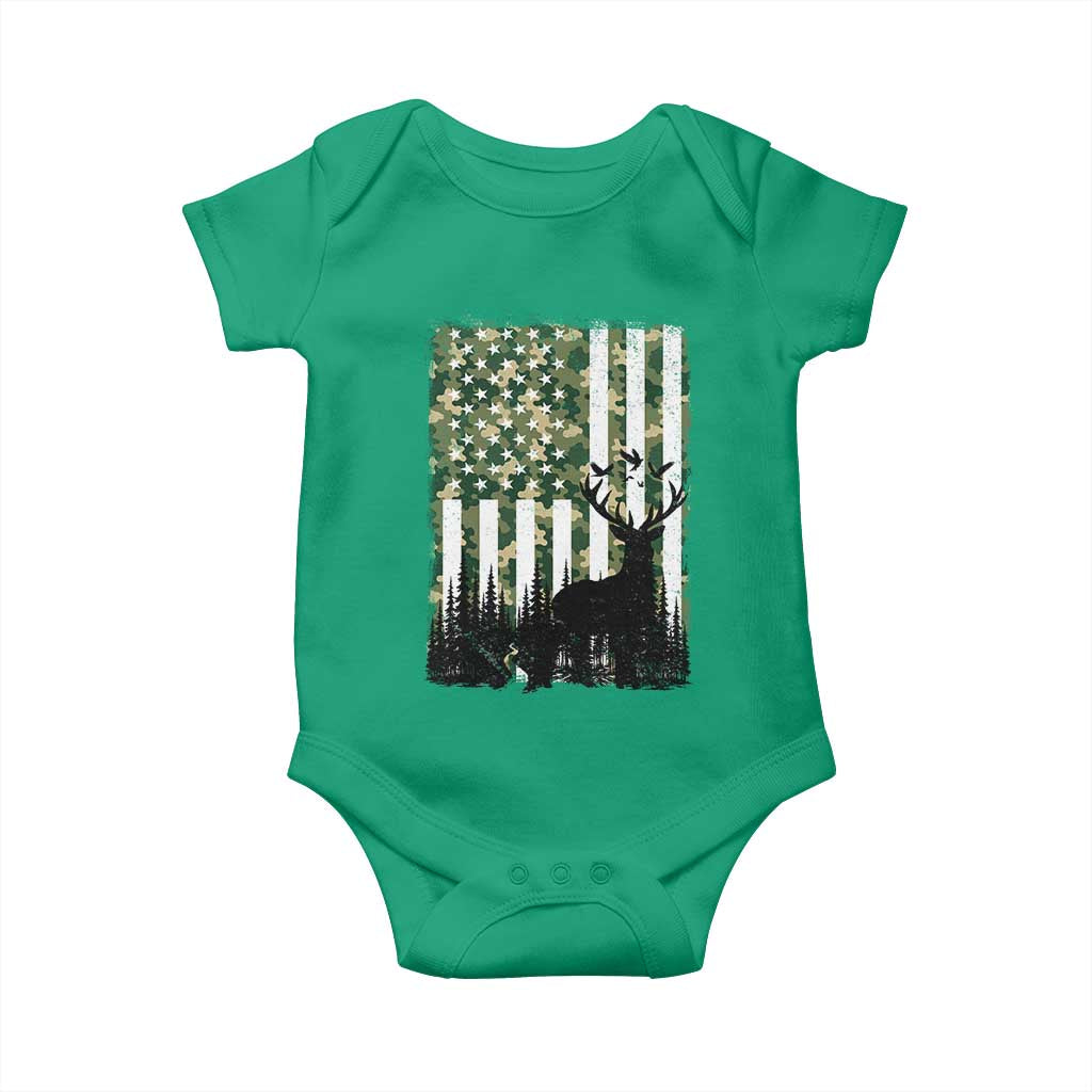 Deer Hunting Baby Onesie American Flag Camo Gift TS12 Irish Green Print Your Wear