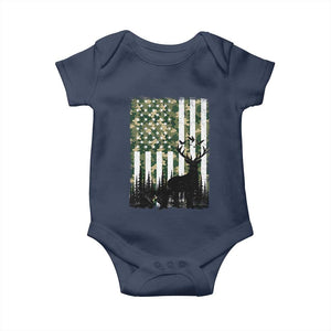 Deer Hunting Baby Onesie American Flag Camo Gift TS12 Navy Print Your Wear