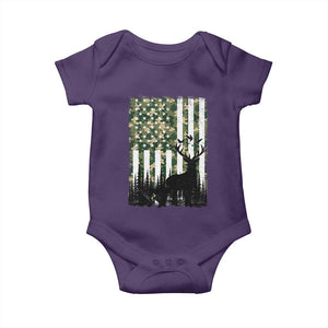 Deer Hunting Baby Onesie American Flag Camo Gift TS12 Purple Print Your Wear
