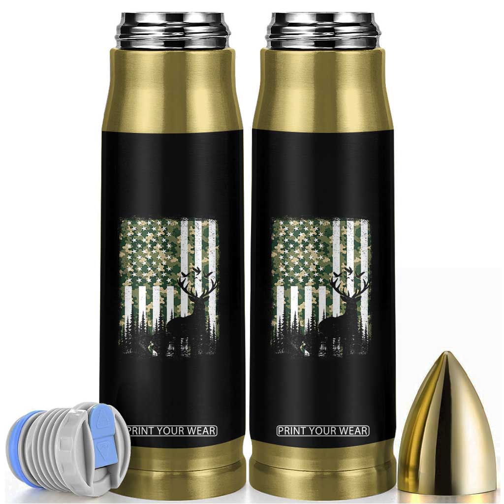Deer Hunting Bullet Tumbler American Flag Camo Gift TS12 Black Print Your Wear