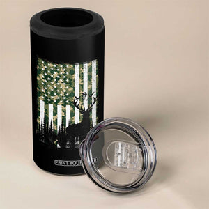 Deer Hunting 4 in 1 Can Cooler Tumbler American Flag Camo Gift TS12 Print Your Wear
