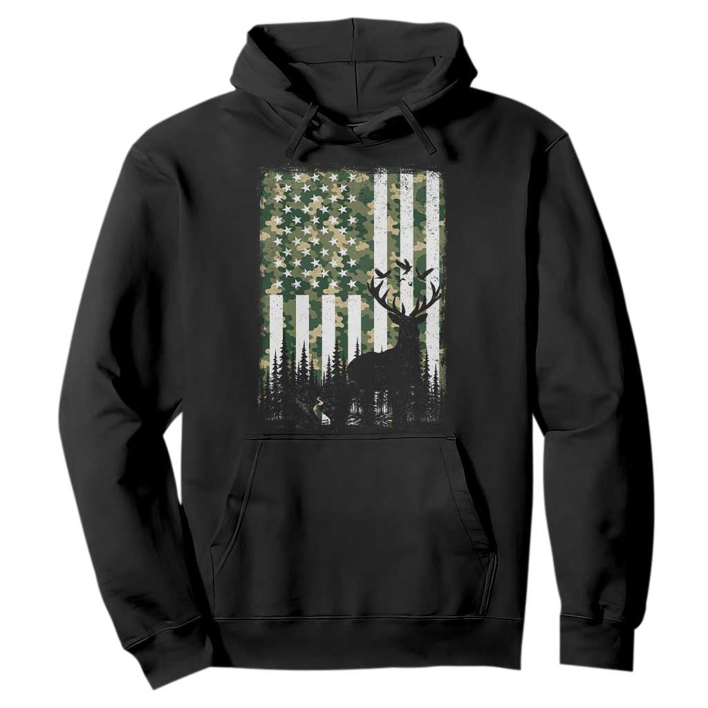 Deer Hunting Hoodie American Flag Camo Gift TS12 Black Print Your Wear