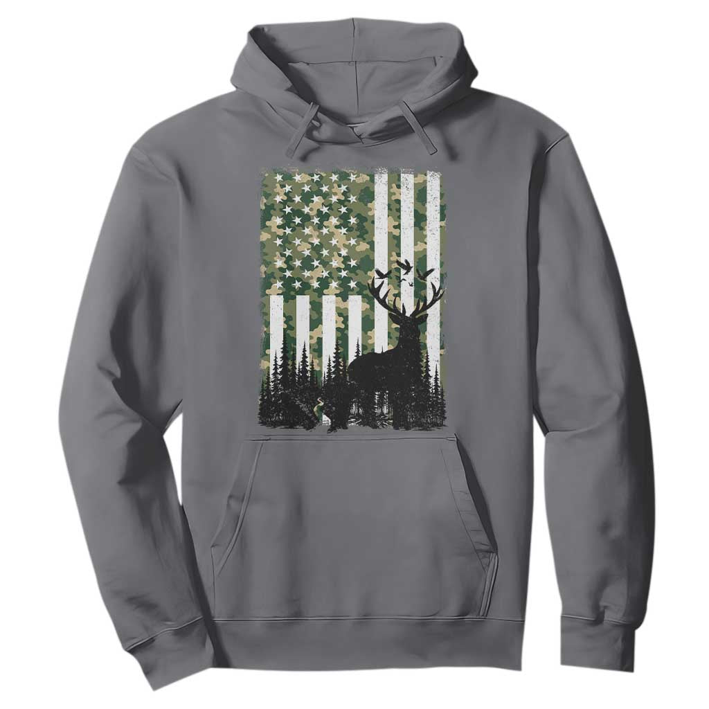Deer Hunting Hoodie American Flag Camo Gift TS12 Charcoal Print Your Wear