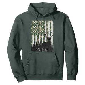 Deer Hunting Hoodie American Flag Camo Gift TS12 Dark Forest Green Print Your Wear