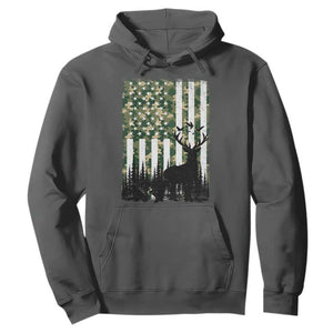 Deer Hunting Hoodie American Flag Camo Gift TS12 Dark Heather Print Your Wear