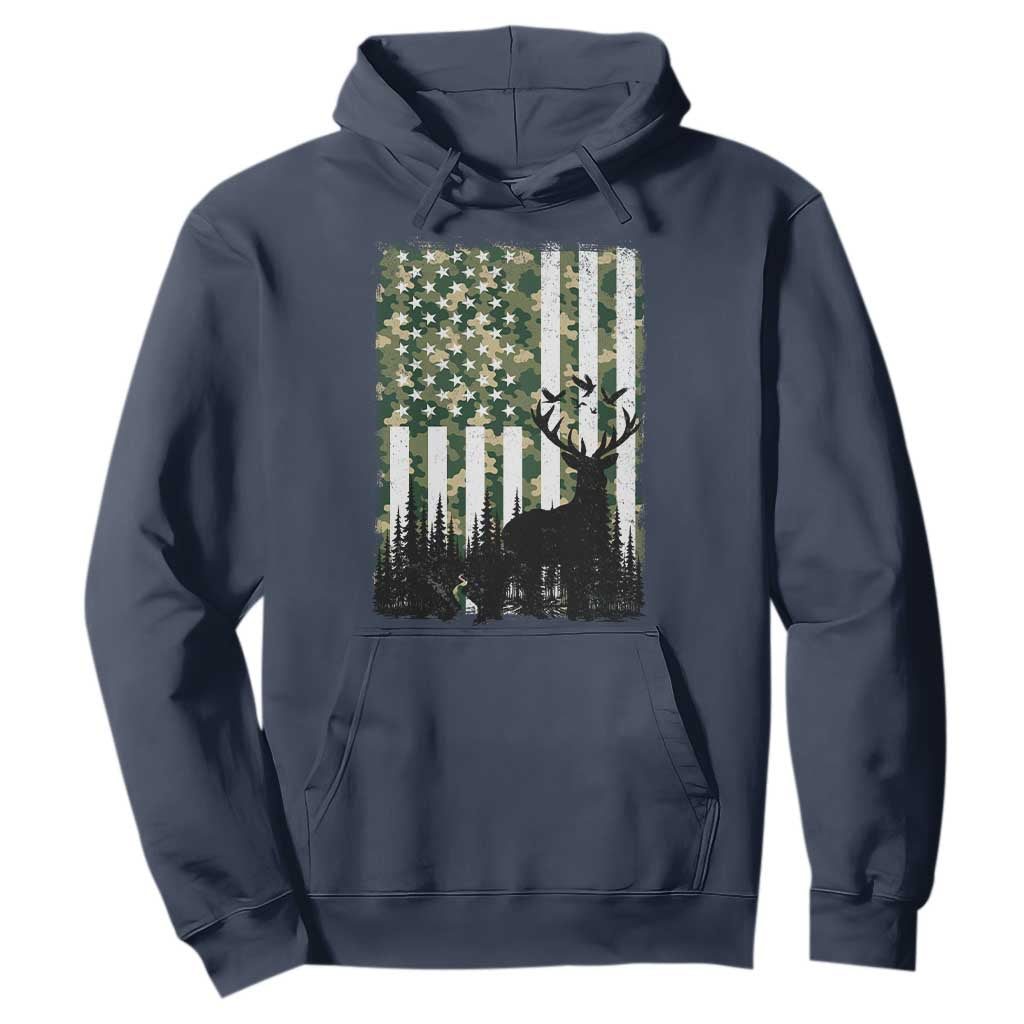 Deer Hunting Hoodie American Flag Camo Gift TS12 Navy Print Your Wear