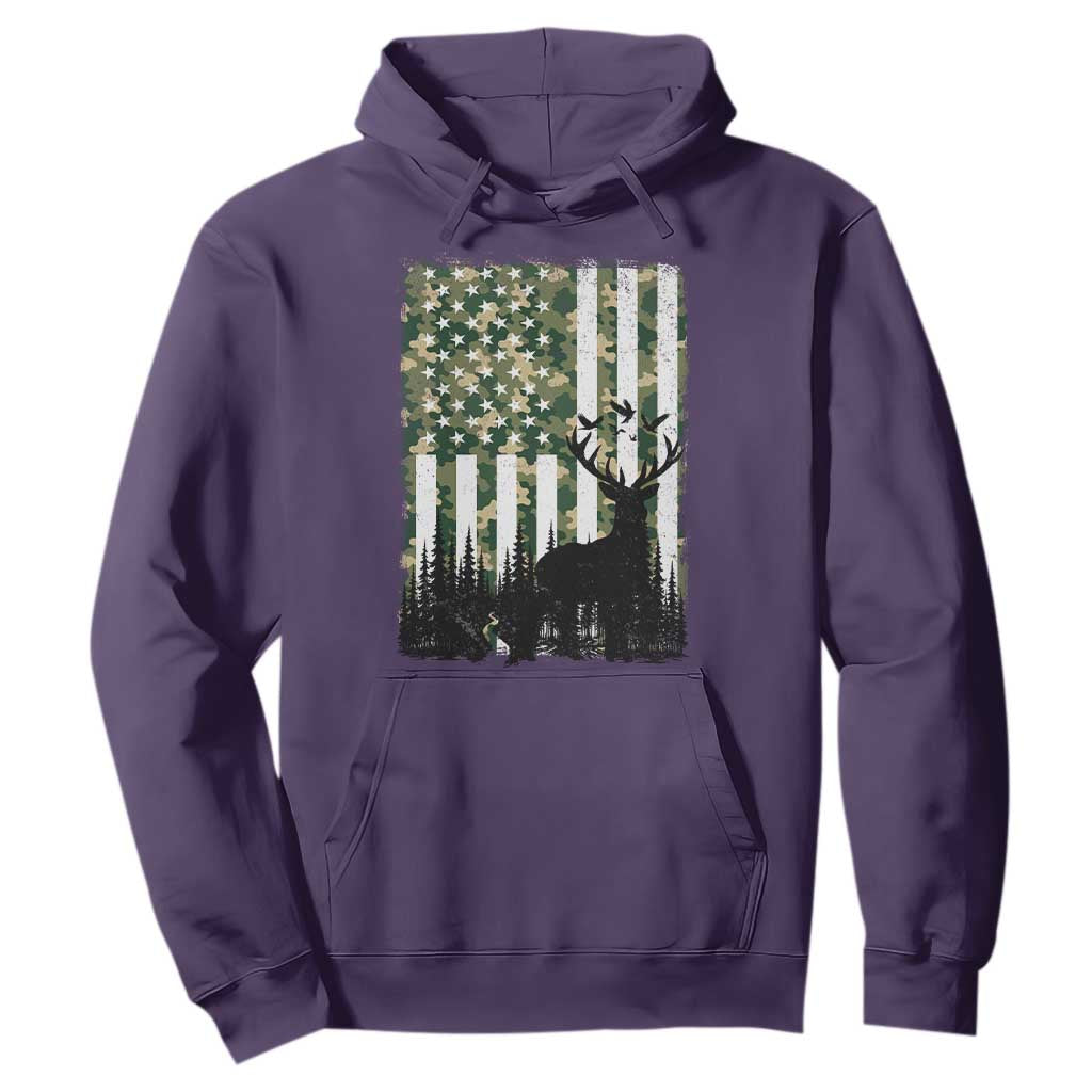 Deer Hunting Hoodie American Flag Camo Gift TS12 Purple Print Your Wear