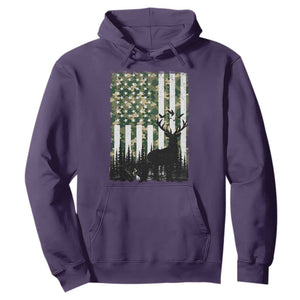 Deer Hunting Hoodie American Flag Camo Gift TS12 Purple Print Your Wear