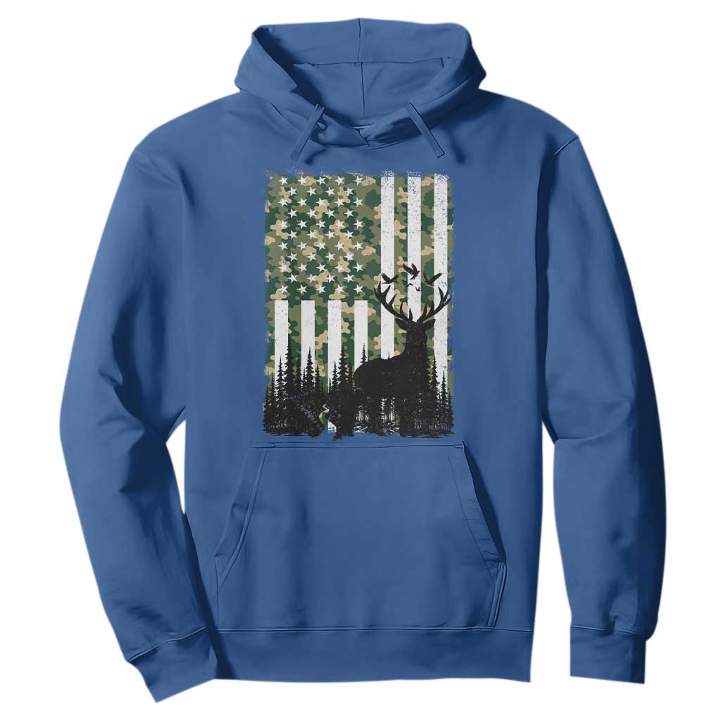 Deer Hunting Hoodie American Flag Camo Gift TS12 Royal Blue Print Your Wear