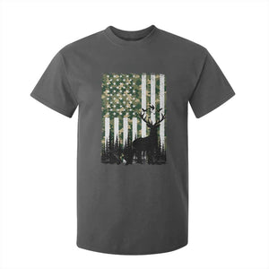 Deer Hunting T Shirt For Kid American Flag Camo Gift TS12 Dark Heather Print Your Wear