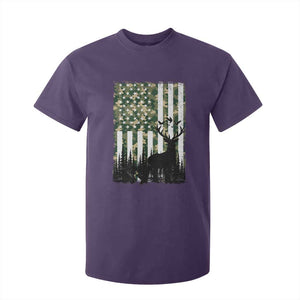 Deer Hunting T Shirt For Kid American Flag Camo Gift TS12 Purple Print Your Wear