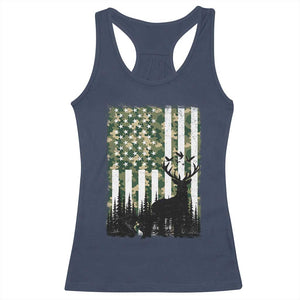 Deer Hunting Racerback Tank Top American Flag Camo Gift TS12 Navy Print Your Wear