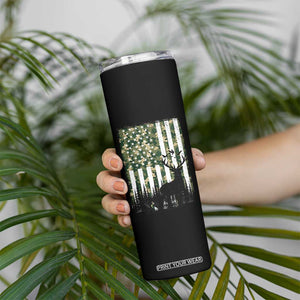 Deer Hunting Skinny Tumbler American Flag Camo Gift TS12 Print Your Wear