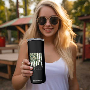 Deer Hunting Skinny Tumbler American Flag Camo Gift TS12 Print Your Wear