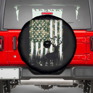 Deer Hunting Spare Tire Cover American Flag Camo Gift TS12 Black Print Your Wear
