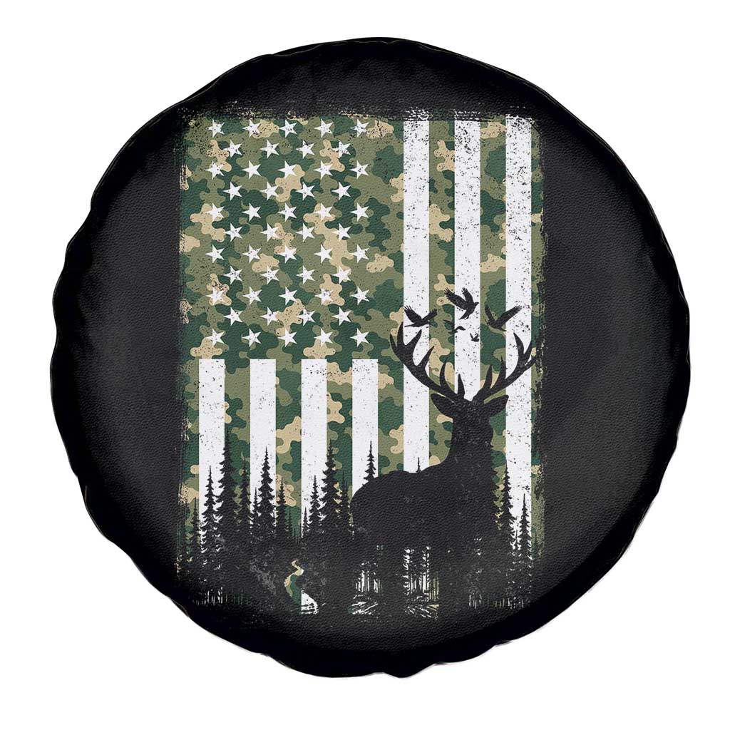 Deer Hunting Spare Tire Cover American Flag Camo Gift TS12 Print Your Wear