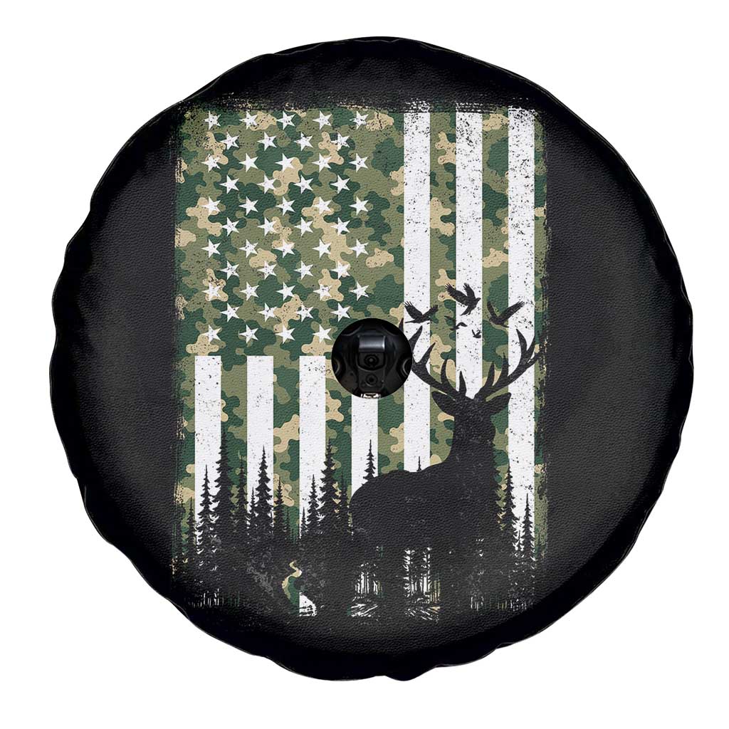 Deer Hunting Spare Tire Cover American Flag Camo Gift TS12 Print Your Wear