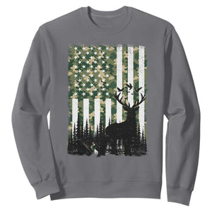 Deer Hunting Sweatshirt American Flag Camo Gift TS12 Charcoal Print Your Wear