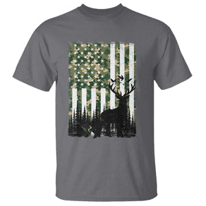 Deer Hunting T Shirt American Flag Camo Gift TS12 Charcoal Print Your Wear