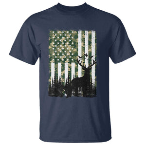 Deer Hunting T Shirt American Flag Camo Gift TS12 Navy Print Your Wear
