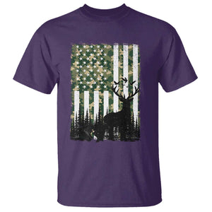 Deer Hunting T Shirt American Flag Camo Gift TS12 Purple Print Your Wear