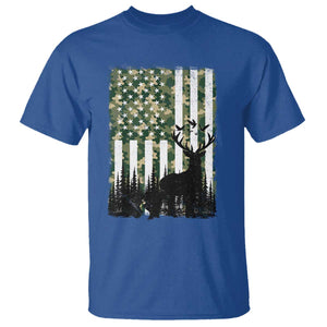 Deer Hunting T Shirt American Flag Camo Gift TS12 Royal Blue Print Your Wear