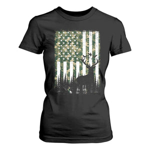 Deer Hunting T Shirt For Women American Flag Camo Gift - Print Your Wear