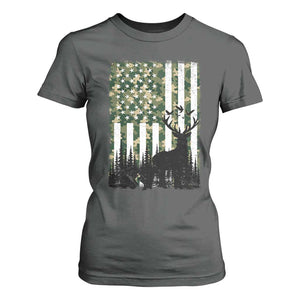 Deer Hunting T Shirt For Women American Flag Camo Gift TS12 Dark Heather Print Your Wear