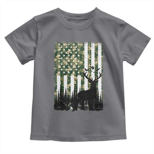 Deer Hunting Toddler T Shirt American Flag Camo Gift TS12 Charcoal Print Your Wear