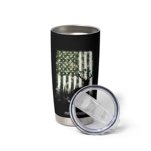Deer Hunting Tumbler Cup American Flag Camo Gift TS12 Print Your Wear