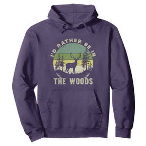 Hunting Season Hoodie I Would Rather Be In The Woods TS12 Purple Print Your Wear