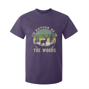 Hunting Season T Shirt For Kid I Would Rather Be In The Woods TS12 Purple Print Your Wear