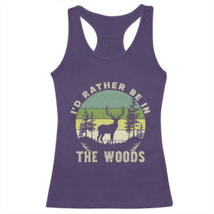 Hunting Season Racerback Tank Top I Would Rather Be In The Woods TS12 Purple Print Your Wear