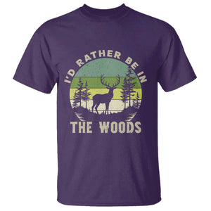 Hunting Season T Shirt I Would Rather Be In The Woods TS12 Purple Print Your Wear
