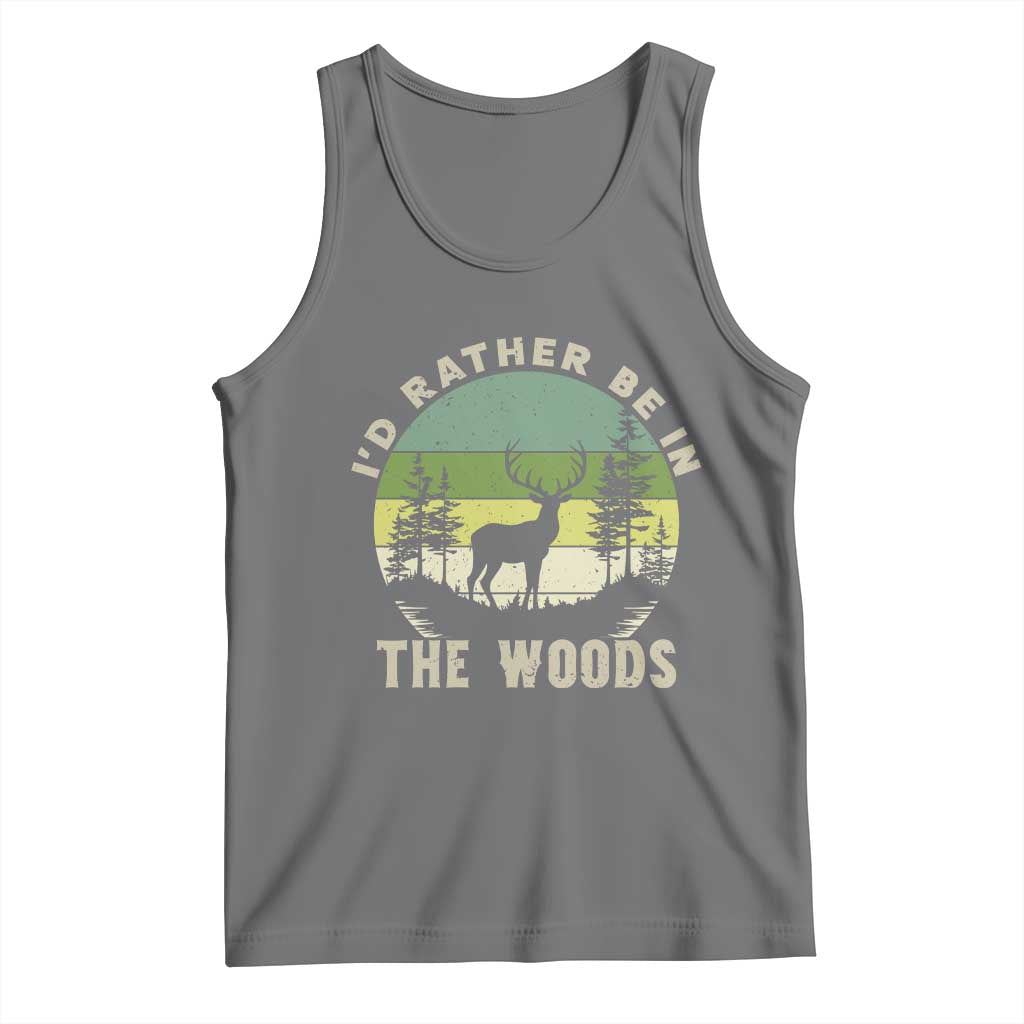 Hunting Season Tank Top I Would Rather Be In The Woods TS12 Black Heather Print Your Wear