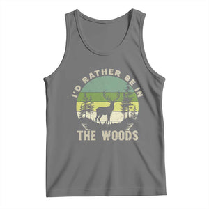 Hunting Season Tank Top I Would Rather Be In The Woods TS12 Black Heather Print Your Wear